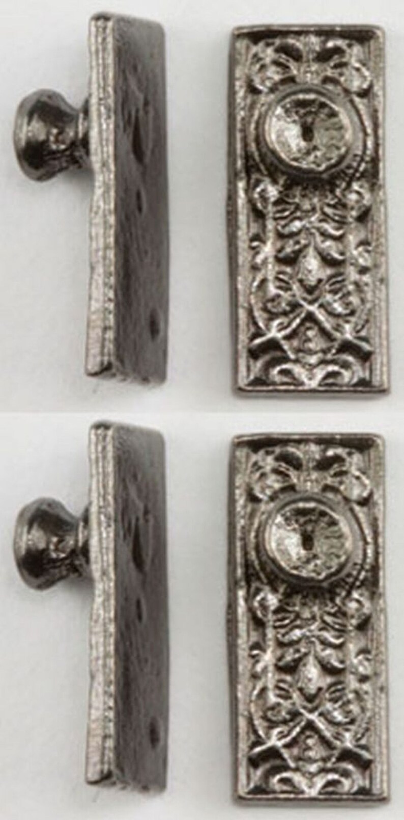 Dollhouse Miniature 112 Ornate Door Knobs in Pewter Finish Etsy