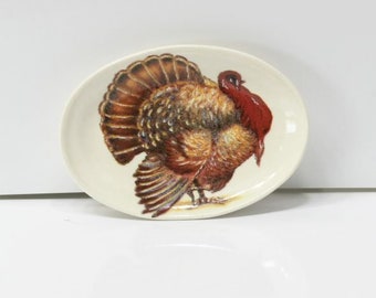 Dollhouse Miniature Thanksgiving Turkey Tray or Platter by Barb