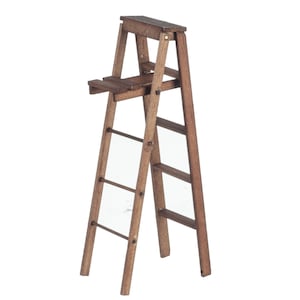 Dollhouse Miniature Walnut Step Ladder by Town Square Miniatures