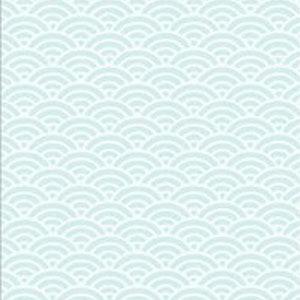 Dollhouse Wallpaper Shell Aqua Blue