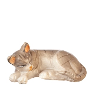 Dollhouse Miniature Artisan Cat Laying Left  by Town Square Miniatures