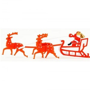 Dollhouse Miniature Santa Sleigh with Reindeer by Multi Minis