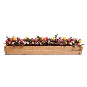 Dollhouse Miniature Spring Crocus & Tulips in Window Box