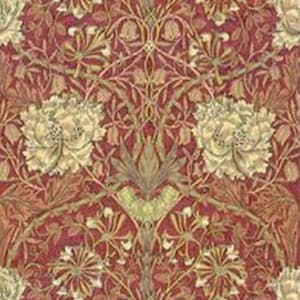Dollhouse Miniature 1:12 Wallpaper - Hamilton - Burgundy Red