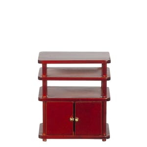 Dollhouse Miniature Entertainment Table with Shelves by Town Square Miniatures