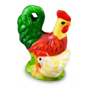 Dollhouse Miniature Rooster & Hen Statue by Reutter Porcelain