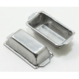 Dollhouse Miniature 1:12 Scale Set of 2 Aluminum Bread Pans