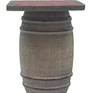 Dollhouse Miniature Checkerboard on a Barrel by Island Crafts & Miniatures