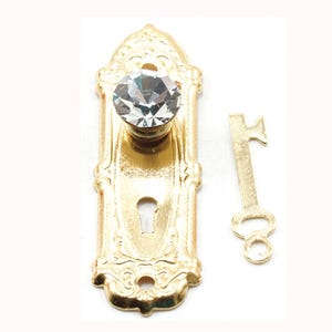 Miniature Brass and Crystal Opryland Door Handle or Door Knob