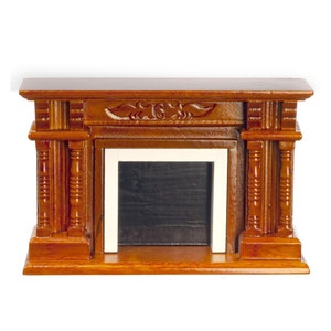 Dollhouse Miniature Victorian Walnut Wood Fireplace by Town Square Miniatures