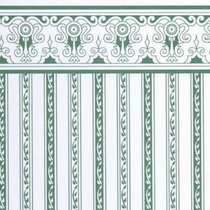 Dollhouse Wallpaper Regency Style Green Stripe by Jackson Miniatures