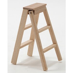Dollhouse Miniature Unfinished Wood Stepladder