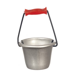 Dollhouse Miniature Silver Cleaning Bucket