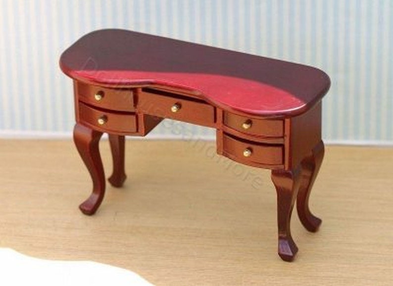 Dollhouse Miniature Mahogany Ladies Desk or Vanity Table Etsy