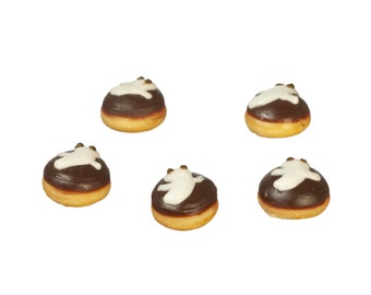 Miniature Set of 5 Artisan Halloween Ghost Donuts by Town Square Miniatures