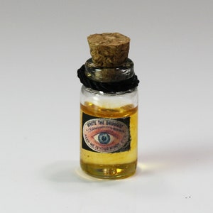 Dollhouse Miniature Glass Bottle of Amber Druggist Solution Vintage Medicine