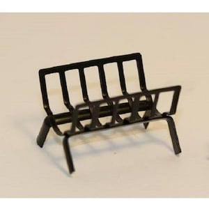 Dollhouse Miniature Fireplace Log Holder in Black Metal