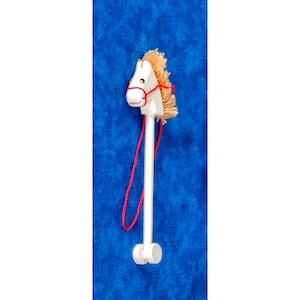Dollhouse Miniature White Childrens Stick Horse by Town Square Miniatures