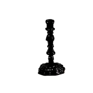 Dollhouse Miniature Traditional Black Candlestick Great for Halloween