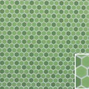 Dollhouse Miniature Hexagon Tile Flooring in Green
