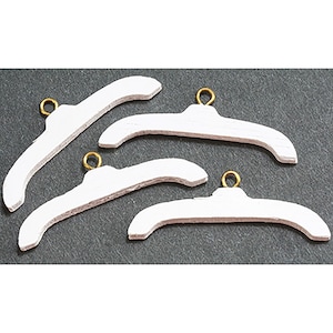 Dollhouse Miniature Set of 4 White Wood Clothes Hangers