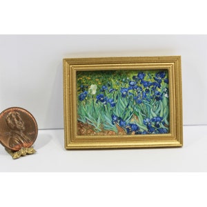 Dollhouse Miniature Famous Blue Iris Painting