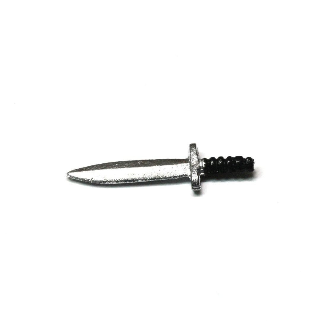 Dollhouse Miniature Silver Metal Dagger With Black Handle - Etsy