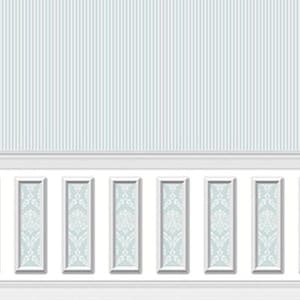 Dollhouse Miniature Wallpaper - Ethereal Wainscot Blue Narrow