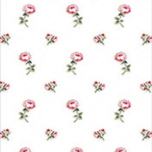 Dollhouse Wallpaper - Cottage Chic - Floral Toss on White