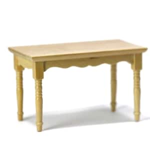 Dollhouse Miniature Traditional Country Kitchen Table in Natural Finish