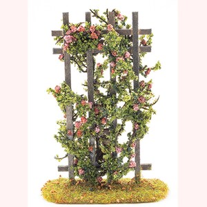 Dollhouse Miniature Pink Rose on a Trellis by Creative Accents