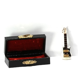 Dollhouse Miniature Electric Guitar with Case by Vemars Products