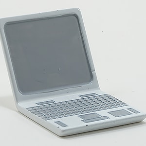 Dollhouse Miniature White Laptop Computer