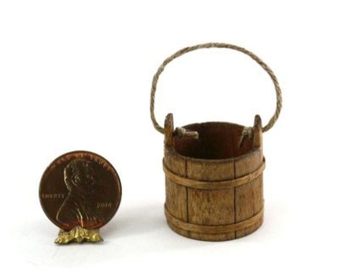 Dollhouse Miniature Wooden Bucket by Sir Thomas Thumb Etsy