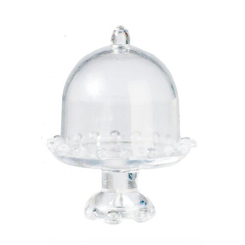 Miniature Glass Cake Stand With Dome Hand Blown Glass Tabletop Etsy