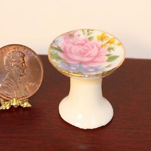 Dollhouse Miniature Floral Cake Plate