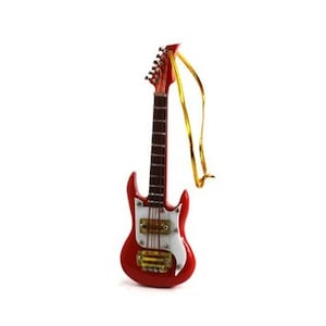 Miniature Electric Guitar Ornament in Red