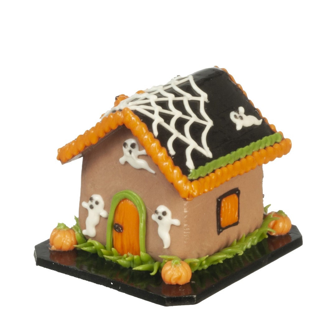Dollhouse Miniature Gingerbread House for Halloween by Town Etsy