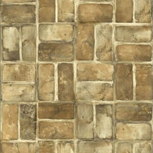 Dollhouse Wallpaper Tan Brick