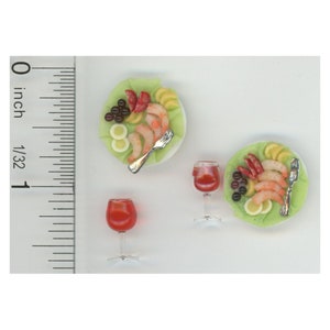 Dollhouse Miniature Shrimp Dinner For 2 by Falcon Miniatures