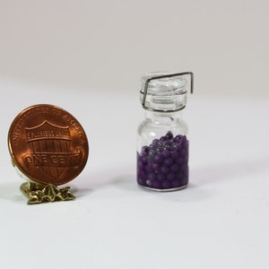 Dollhouse Miniature Canning Jar Filled with Blueberries