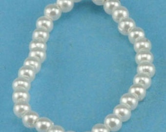 Dollhouse Miniature White Pearl Necklace