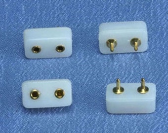 Dolls House 12V Electric Lighting Accessory Spare Part 6 Male 2 Pin Plugs 
