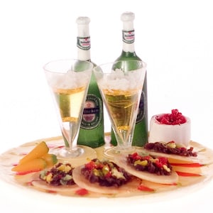 Dollhouse Miniature Tostadas W/Beers by Falcon Miniatures