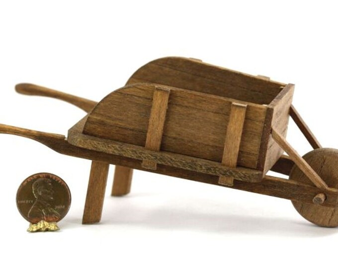Melody Jane Dollhouse Miniature - 1:12 Scale Blue Wheelbarrow Garden Accessory, Metal & Wood, 5" Long - View #12