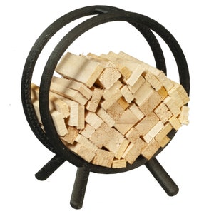 Miniature Fireplace Outdoor Wood Log Rack by Town Square Miniatures