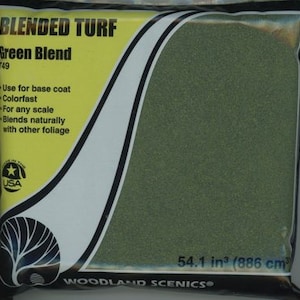 Dollhouse - Blended loose Green Turf powder by Woodland Scenics
