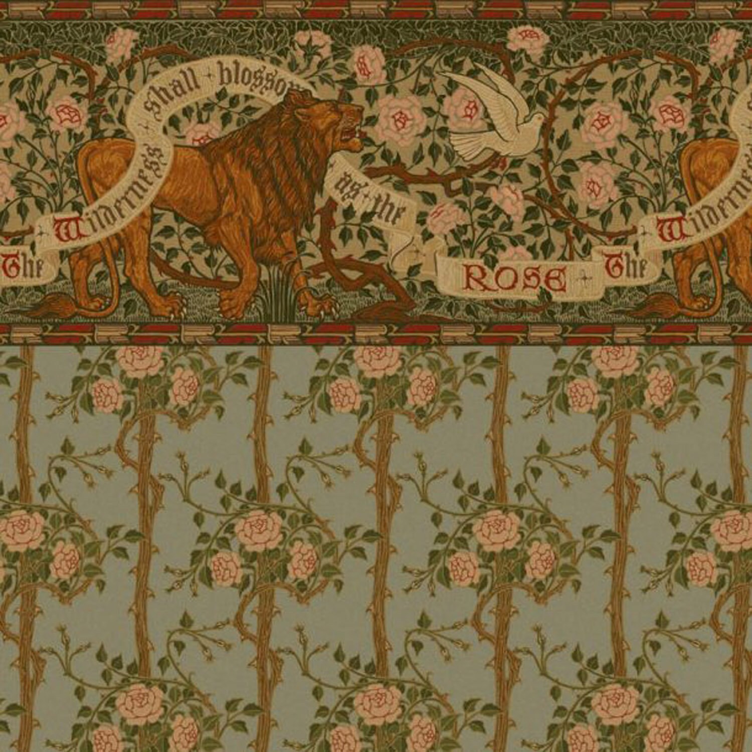 Dollhouse Wallpaper Arts and Crafts Lion and Dove Frieze With - Etsy Dollhouse Wallpaper Arts and Crafts Lion and Dove Frieze With - Etsy