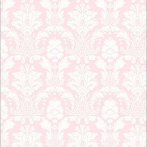 Dollhouse 1:12 Scale Wallpaper - Wallpaper Daniella Damask Pink No Border 2795NB