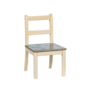 Dollhouse Miniature Kitchen Chair Gray with Black Seat by Town Square Miniatures